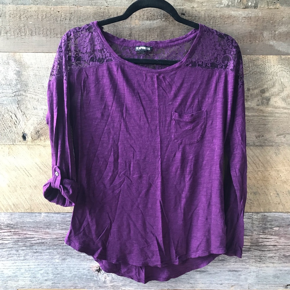 Express lace long sleeve shirt